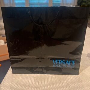 Versace Black Bag with Blue Logo